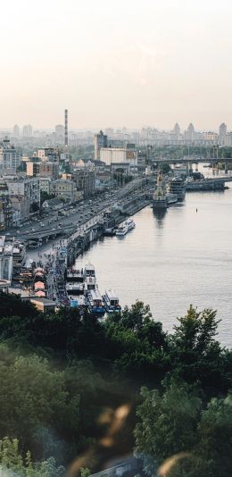 Kyiv, Ukraine, city, embankment Wallpaper 1080x2220