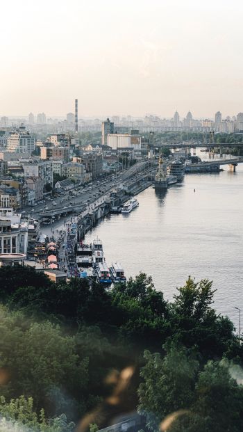 Kyiv, Ukraine, city, embankment Wallpaper 640x1136