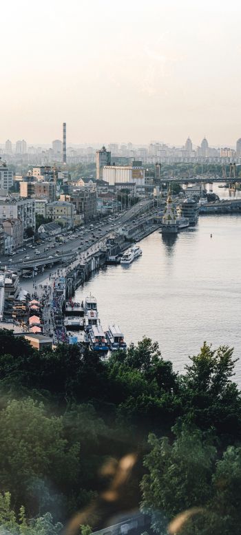 Kyiv, Ukraine, city, embankment Wallpaper 1080x2400