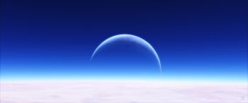 Обои 3440x1440 планета, небо, синие обои