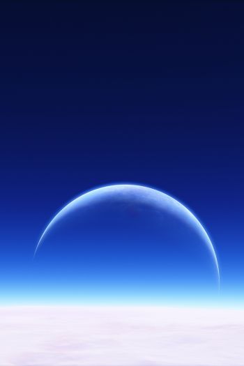 Обои 640x960 планета, небо, синие обои