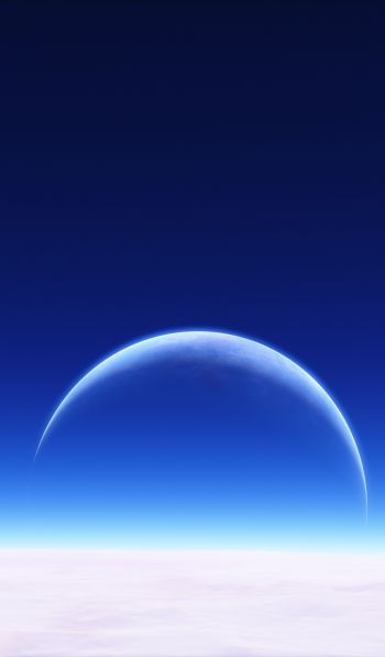 Обои 600x1024 планета, небо, синие обои