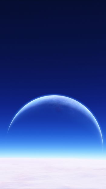 Обои 640x1136 планета, небо, синие обои