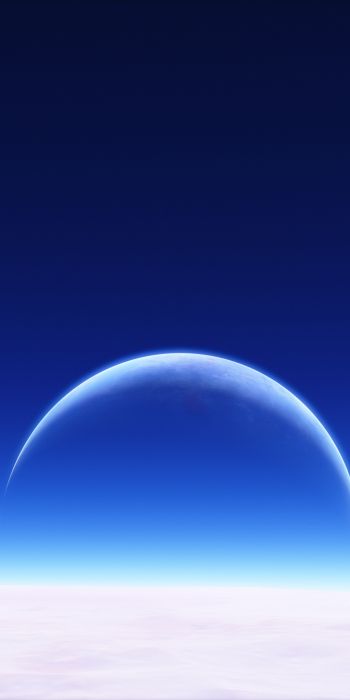 Обои 720x1440 планета, небо, синие обои