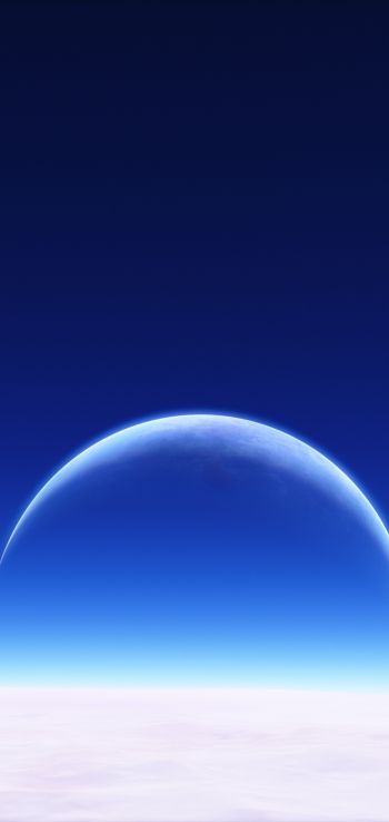 Обои 720x1520 планета, небо, синие обои