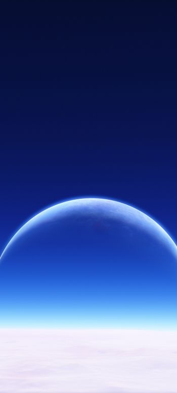 Обои 720x1600 планета, небо, синие обои