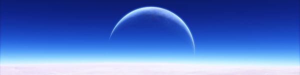 Обои 1590x400 планета, небо, синие обои