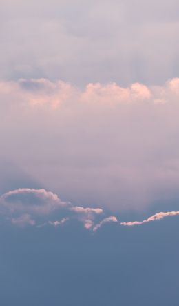 Обои 600x1024 облака, выше облаков, розовое