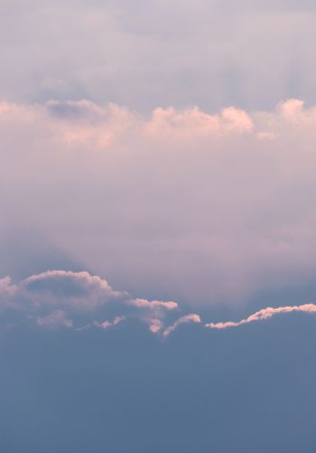 Обои 1668x2388 облака, выше облаков, розовое