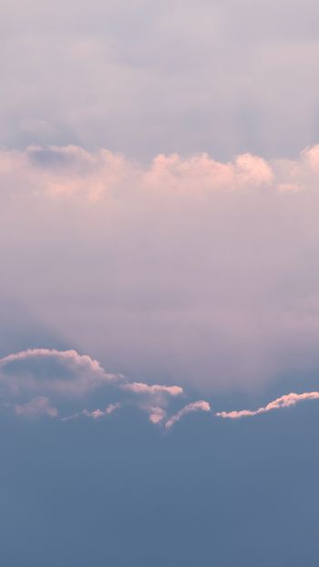 Обои 640x1136 облака, выше облаков, розовое