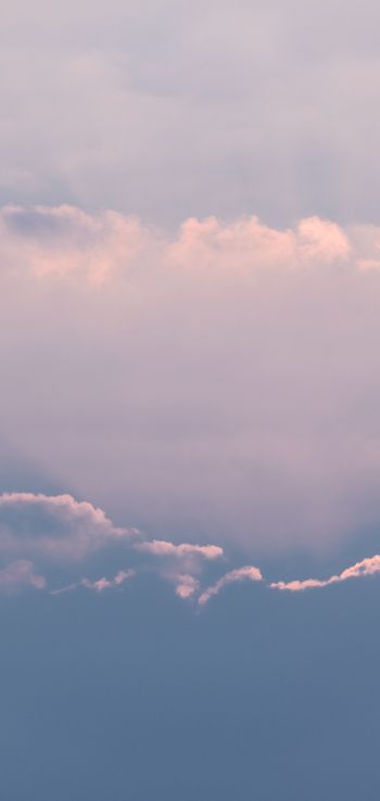 clouds, above the clouds, pink Wallpaper 1080x2280
