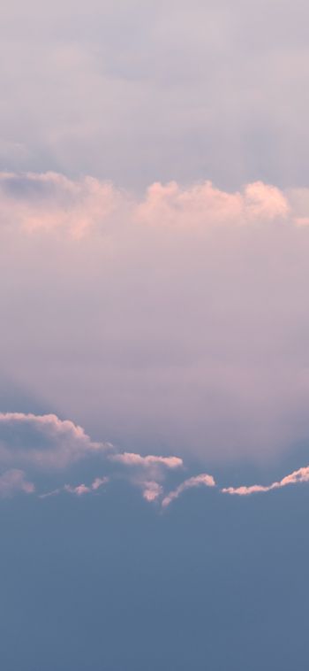 clouds, above the clouds, pink Wallpaper 1080x2340