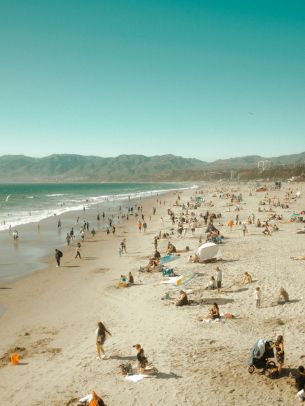 Santa Monica Pier, Santa Monica, California, USA Wallpaper 1620x2160