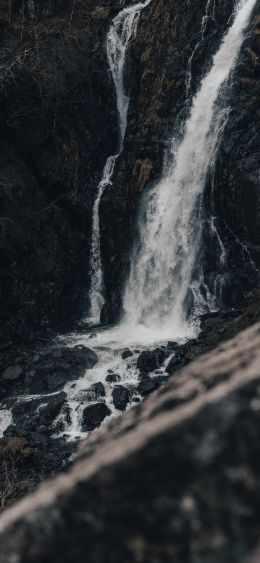 Great Gable, Siskel, Great Britain, waterfall Wallpaper 1080x2340