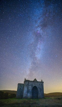 starry sky, milky way, lock Wallpaper 600x1024