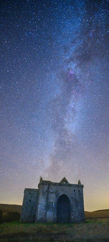starry sky, milky way, lock Wallpaper 1440x3200