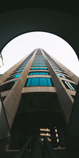 unusual angle, high-rise building Wallpaper 720x1440