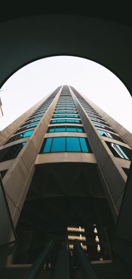 unusual angle, high-rise building Wallpaper 1080x2280