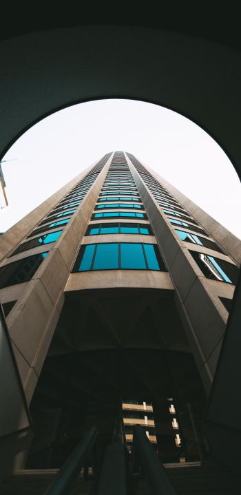 unusual angle, high-rise building Wallpaper 1440x2960