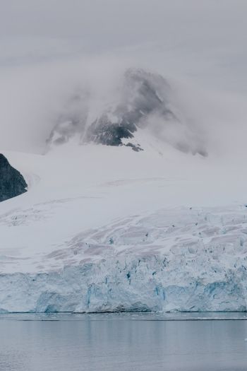Antarctica, glaciers, sea Wallpaper 640x960