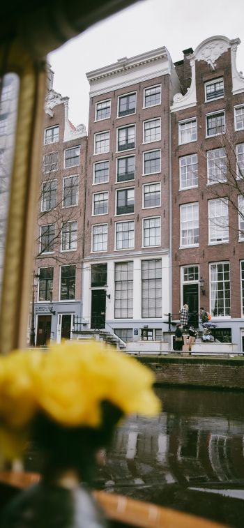 Amsterdam, The Netherlands, buildings Wallpaper 1284x2778