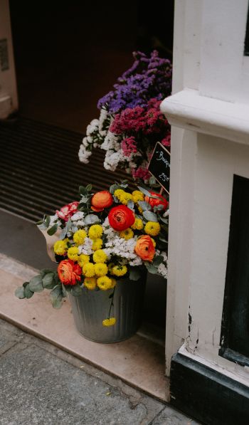 Paris, France, flowers, vase Wallpaper 600x1024