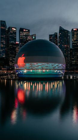 Apple, dome, city Wallpaper 2160x3840