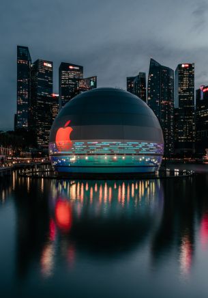 Apple, dome, city Wallpaper 1668x2388