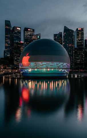 Apple, dome, city Wallpaper 1752x2800