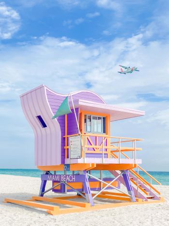 South Beach, Miami Beach, Florida, USA, white Wallpaper 1668x2224