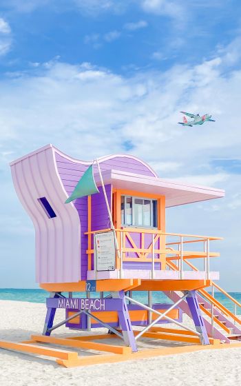 South Beach, Miami Beach, Florida, USA, white Wallpaper 1600x2560