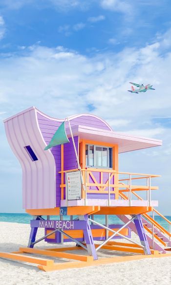 South Beach, Miami Beach, Florida, USA, white Wallpaper 1200x2000