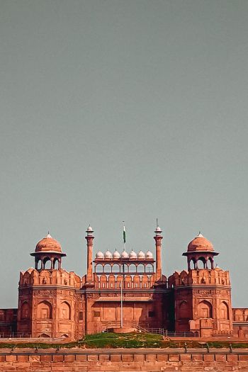 fortress, construction, red, tower Wallpaper 640x960