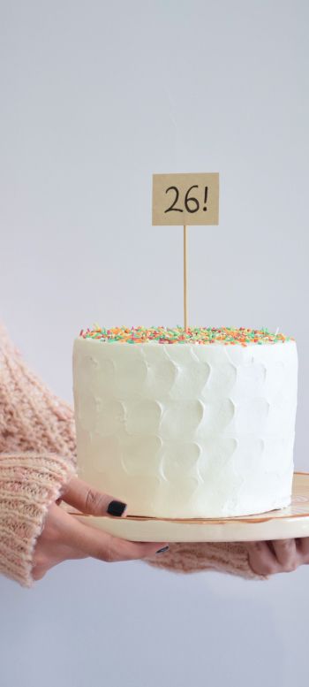 cake, beige, happy birthday gg Wallpaper 1080x2400