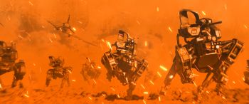 Battlefield 2042, orange wallpaper Wallpaper 3440x1440