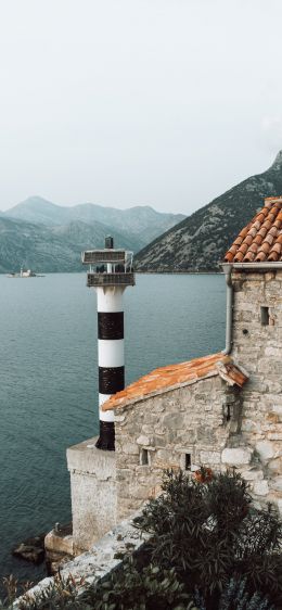 Cepi, Montenegro, lighthouse Wallpaper 1284x2778