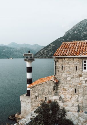 Cepi, Montenegro, lighthouse Wallpaper 1640x2360