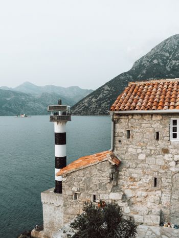 Cepi, Montenegro, lighthouse Wallpaper 1620x2160