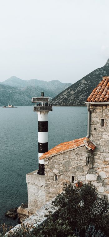 Cepi, Montenegro, lighthouse Wallpaper 1125x2436