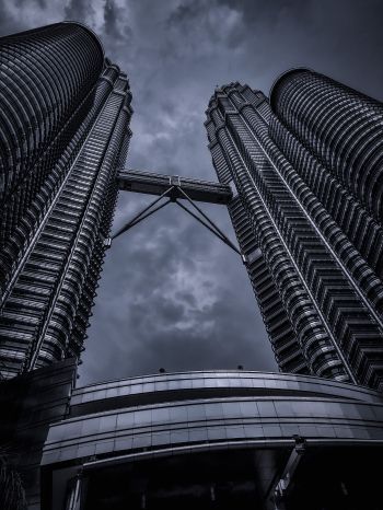 Petronas Towers, downtown Kuala Lumpur Wallpaper 1620x2160