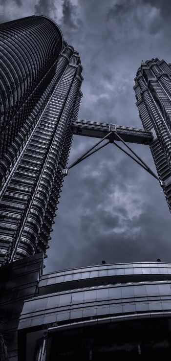 Petronas Towers, downtown Kuala Lumpur Wallpaper 1440x3040