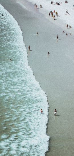 Praia Grande, Brazil, sea, big beach Wallpaper 720x1520