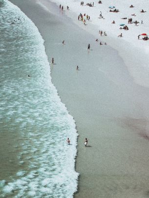 Praia Grande, Brazil, sea, big beach Wallpaper 1618x2157