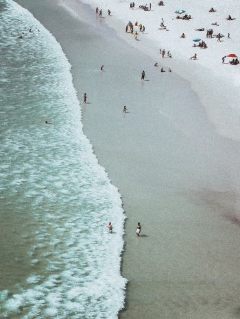 Praia Grande, Brazil, sea, big beach Wallpaper 1536x2048