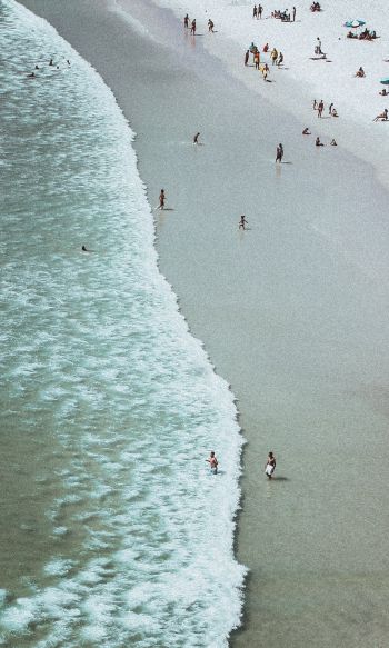 Praia Grande, Brazil, sea, big beach Wallpaper 1200x2000
