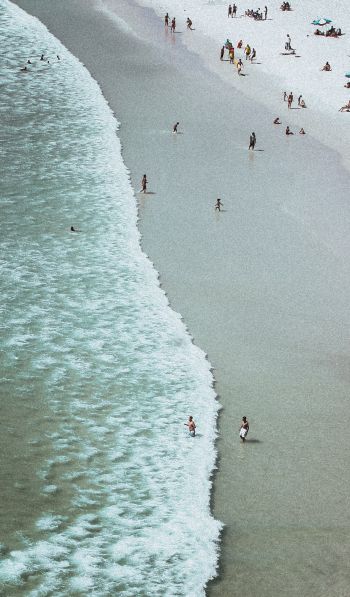 Praia Grande, Brazil, sea, big beach Wallpaper 600x1024