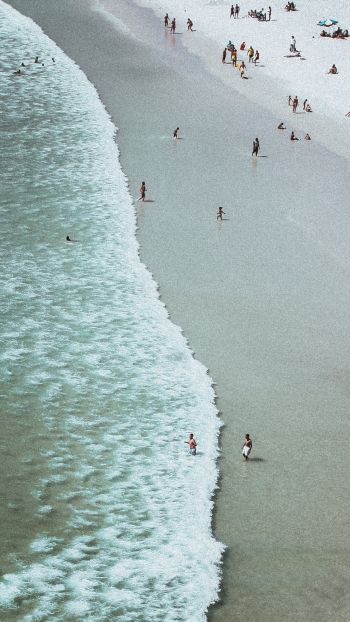 Praia Grande, Brazil, sea, big beach Wallpaper 750x1334