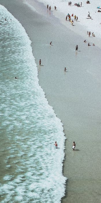 Praia Grande, Brazil, sea, big beach Wallpaper 720x1440