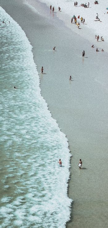 Praia Grande, Brazil, sea, big beach Wallpaper 720x1520