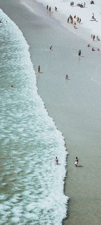 Praia Grande, Brazil, sea, big beach Wallpaper 720x1600